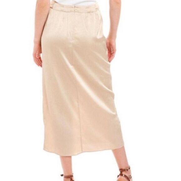 NEW Keepsake the Label Gold Champagne Closer Ruched Midi Skirt Size 4 - Picture 2 of 13